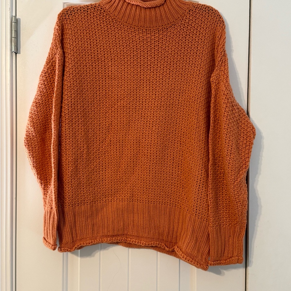Warm Rust/Orange Turtleneck Sweater